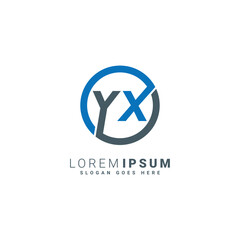 Abstract Letter YX Logo - Initial Monogram Template for Alphabet Y and X