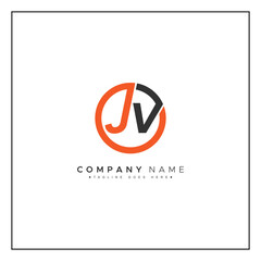 Vector Template for Initial Letter JV Logo - Elegant Monogram Logo for Alphabet J and V