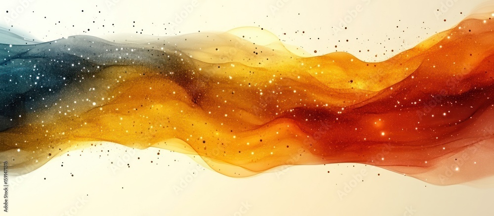 Poster abstract flowing gradient background with sparkling glitter effect and dreamy ethereal quality for d