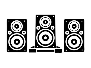 Speaker set silhouette vector art illustration 