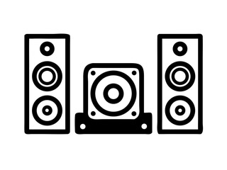 Speaker set silhouette vector art illustration 