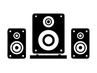 Speaker set silhouette vector art illustration 