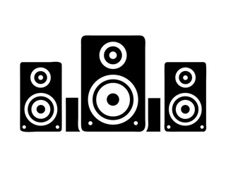Speaker set silhouette vector art illustration 