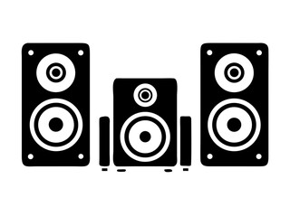 Speaker set silhouette vector art illustration 