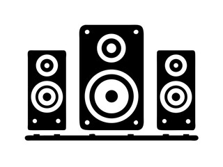 Speaker set silhouette vector art illustration 
