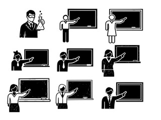 Education and Science Professionals Icon Set