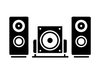 Fototapeta premium Speaker set silhouette vector art illustration 