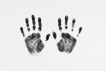 Two Black Handprints On White Background