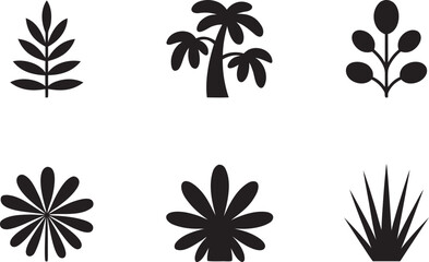 Bundle of Six Realistic Black Filled Vector Silhouettes of Coffee Cups beverage