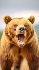 Fototapeta premium 獰猛そうなヒグマ