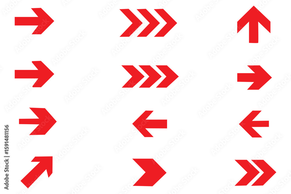 Wall mural collection different arrow signs. black arrows icons. arrows vector illustration. modern simple arro