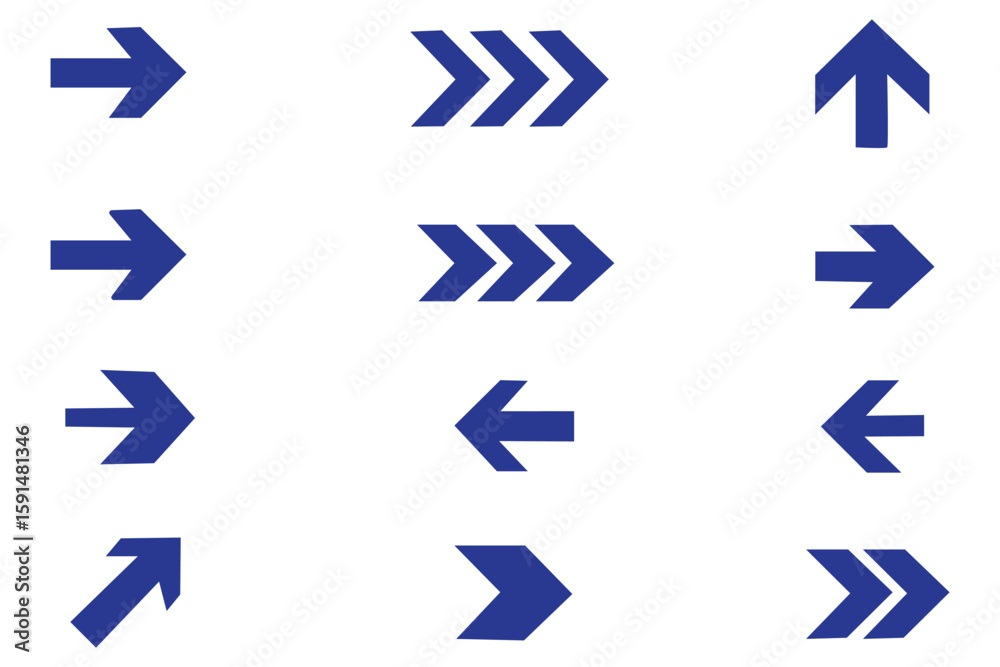 Wall mural collection different arrow signs. black arrows icons. arrows vector illustration. modern simple arro