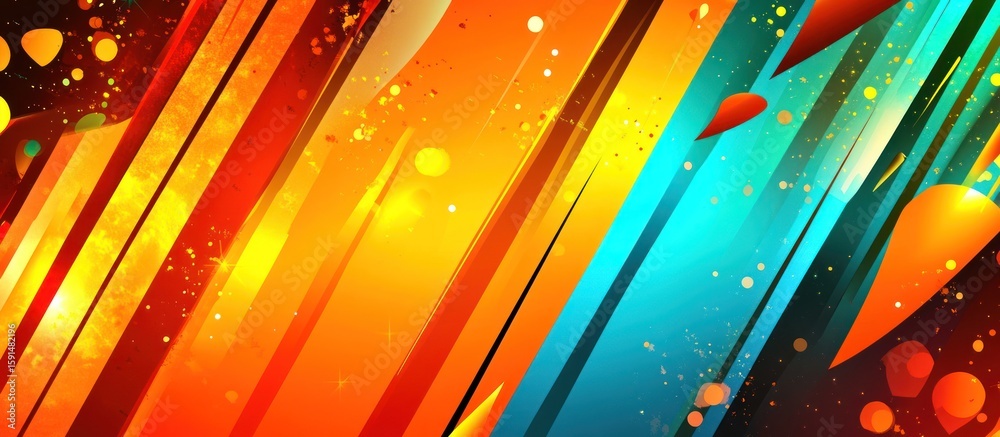 Leinwandbilder Dynamic abstract background with vibrant colors and geometric shapes creating a modern and energetic composition
