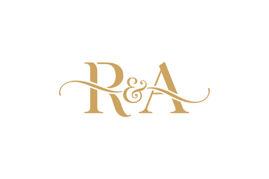 RA initial wedding logo monogram