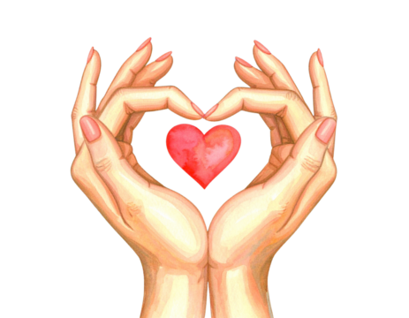 Mother's Day, Hand Holding Heart - Powered by Adobe