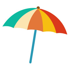 Beach Umbrella Icon Vector | Generative AI & Linocut Silhouette Design