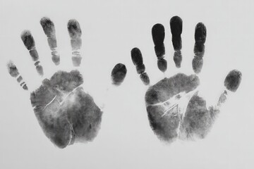 Two Handprints On White Background