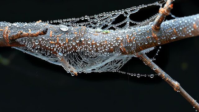 Dew-Kissed Spiderweb: A Macro Masterpiece of Nature's Art