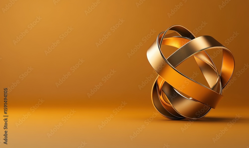 Fototapete a perfect website header featu an explorer's dream, a 3d rendered golden torus knot by leeyongjay cr