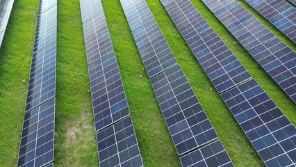 Solar power system in rural landscape