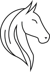 Black tribal horse head silhouette vector illustration for tattoo design or logo symbol