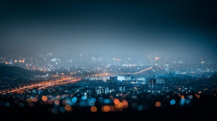 Blurred Night Cityscape With Bokeh Lights