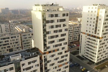 New apartment buildings in residential district