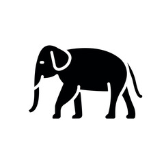 Fototapeta premium Elephant black flat icon for digital and print projects.