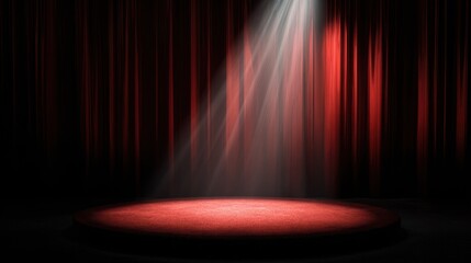 Empty stage lit by spotlight