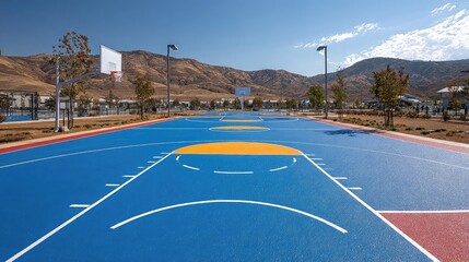 Basketball courts come in various sizes and materials, offering options for indoor and outdoor play with smooth, durable surfaces for a consistent bounce and professional experience.