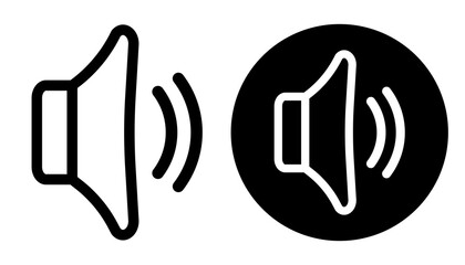 Sound icon variations black circle and outline style