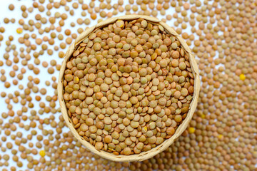 Lentils are small brown legumes rich in protein and fiber