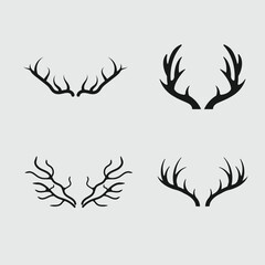 deer antler silhouette vector collection