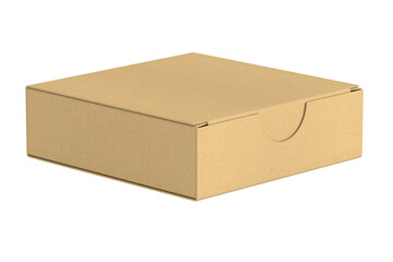 Cardboard box on white background. Isolated 3D illustration