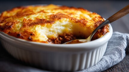 Hearty meat pie with creamy mashed potato topping