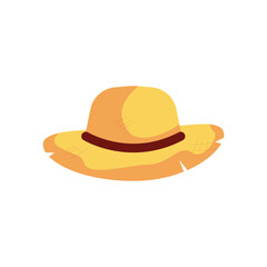 Flat Design Straw Hat Vector