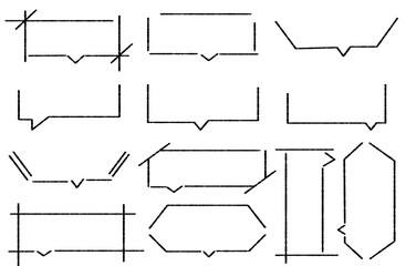 手書きカクカクフキダシセット