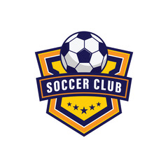 Football badge logo. Vector illustration isolated on a white background.