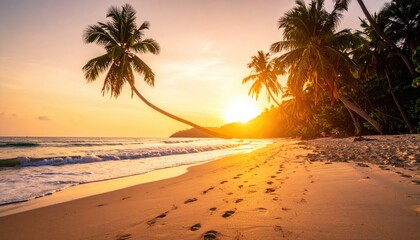 Tropical sunset beach scene (2)