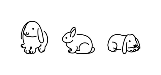 collection of rabbit line icon concept. Funny rabbit vector linear illustration, symbol, sign on white background
