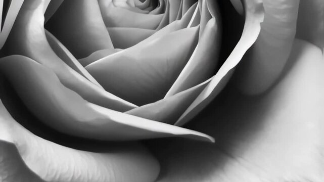 Black and White Rose Close-Up: Captivating Floral Detail with a Dark Elegant Background