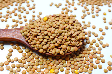 Lentils are small brown legumes rich in protein and fiber