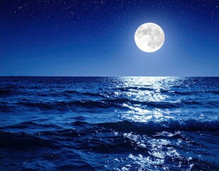 Moonlight over the ocean