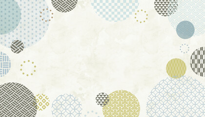 和柄のイラスト背景、和風フレーム