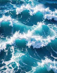 Powerful ocean waves