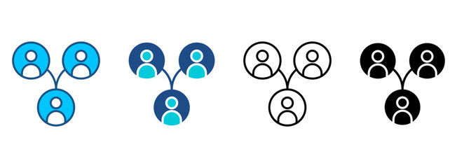 Network Icon Set With Multiple Styles. Vector Illustration