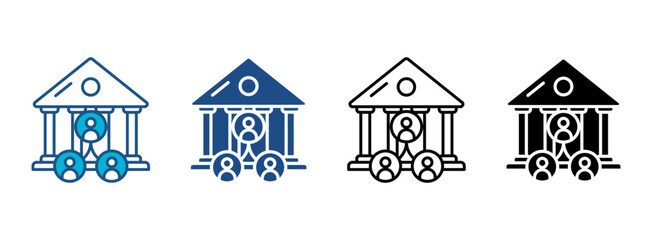 Department Icon Set With Multiple Styles. Vector Illustration