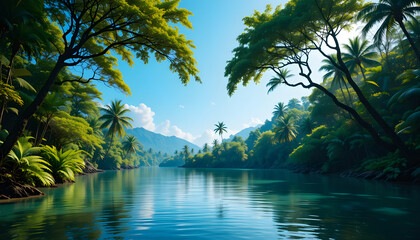Obraz premium lake in the woods