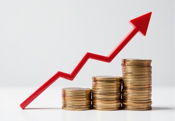 Arrow and Stacks of Gold Coins