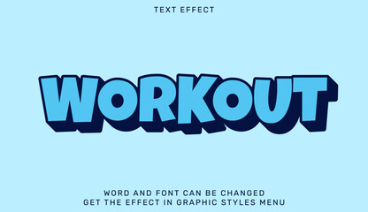 Workout text effect in 3d design